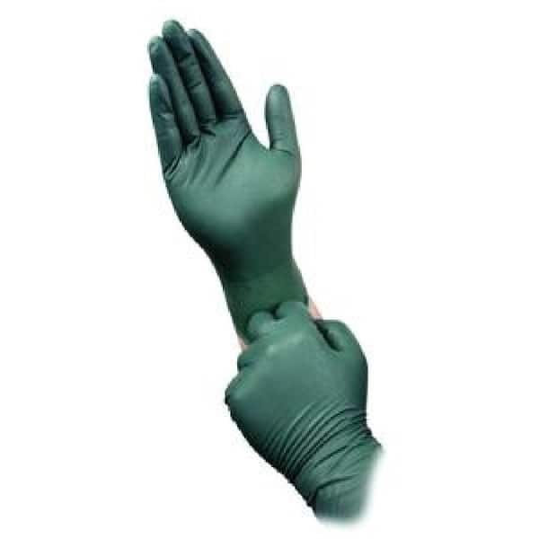 Micro Flex Medium Dura Flock 8 Mil Flock-Lined Green Nitrile Glove