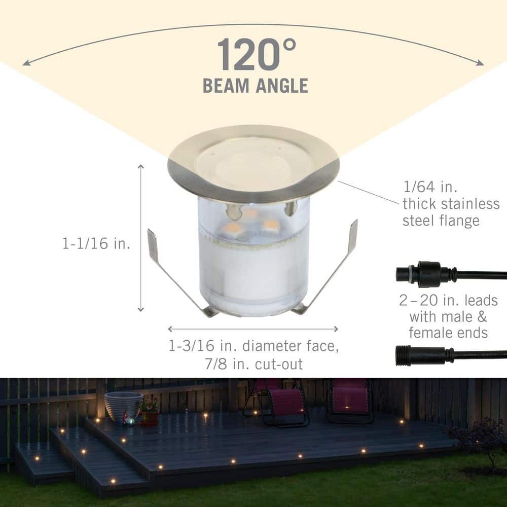 Portico 10-Pack White Stainless Steel Outdoor Recessed LED Light Kit