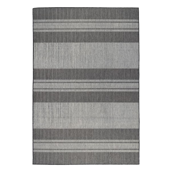 Maryland 2 ft. X 3 ft. Silver Striped Area Rug