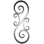 30-1/4 in. x 11-3/8 in. x 3/4 in. Wrought Iron Square Hollow Tube with Forged Ends Raw Forged S-Scroll