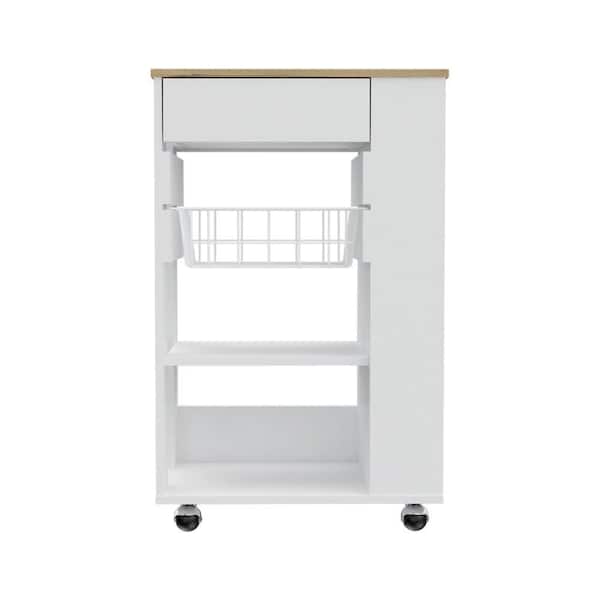 Unbranded Outdoor Grill Cart with 2 Open Shelves, 1 Rack, 1 Drawer and Caster Wheels