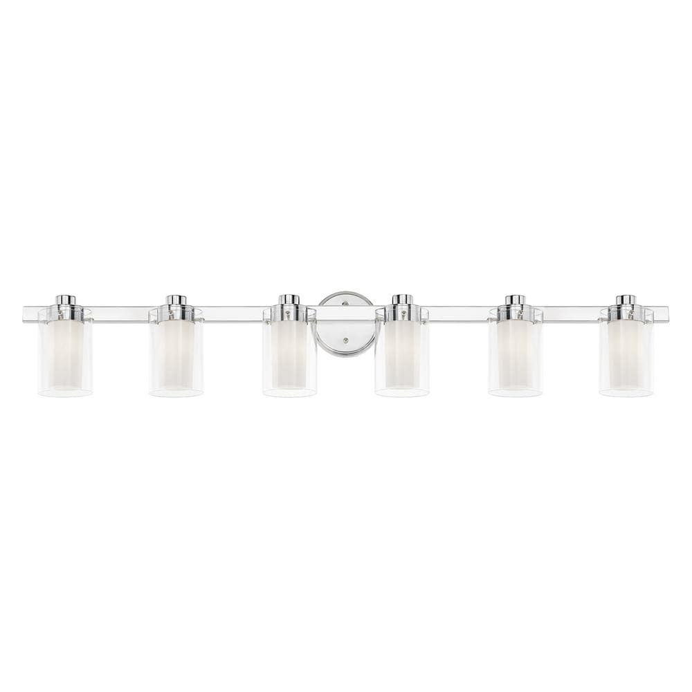 Polished Chrome 6-Light Vanity Light with Opal Glass Shades