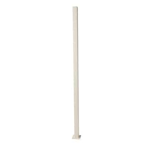 2 in. x 2 in. x 5 ft. Navajo White Metal Fence Post with Flange and Post Cap