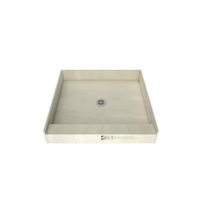 Redi Base 36 in. x 36 in. Single Threshold Shower Base with Center Drain and Polished Chrome Drain Plate