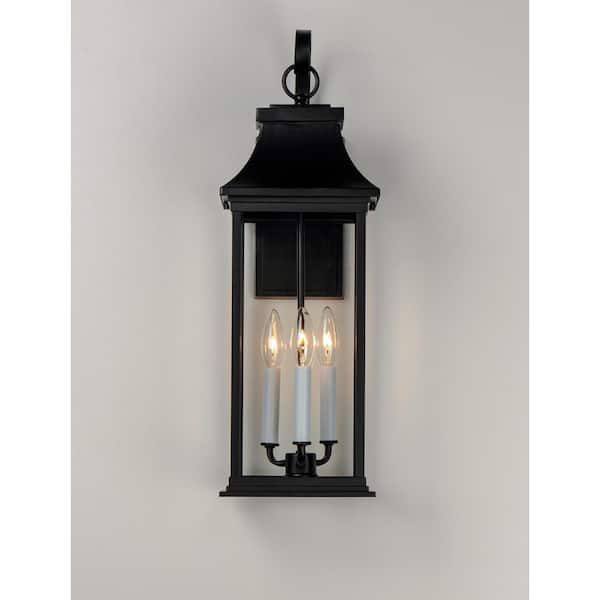 Maxim Lighting - Vicksburg 3-Light Large Black Outdoor Hardwired Wall Sconce
