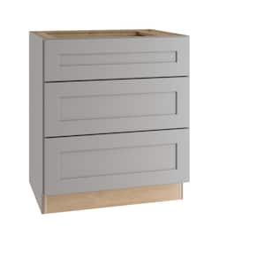 Newport Pearl Gray Painted Plywood Shaker Assembled Drawer Base Kitchen Cabinet Sft Cls 24 in. W x 21 in. D x 34.5 in. H