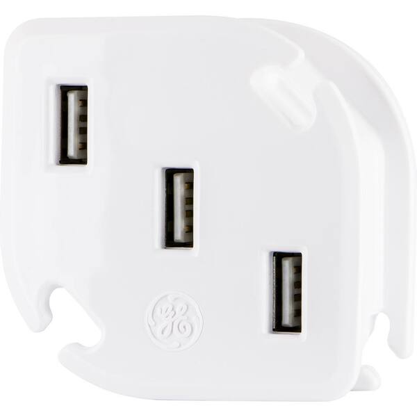 GE 3-USB UltraCharge 3.4 17-Watt USB Charger with Cable Management