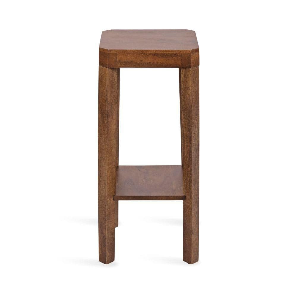 Talcott 12.00 in. Walnut Brown Square Solid Wood End Table - thumbnail 8
