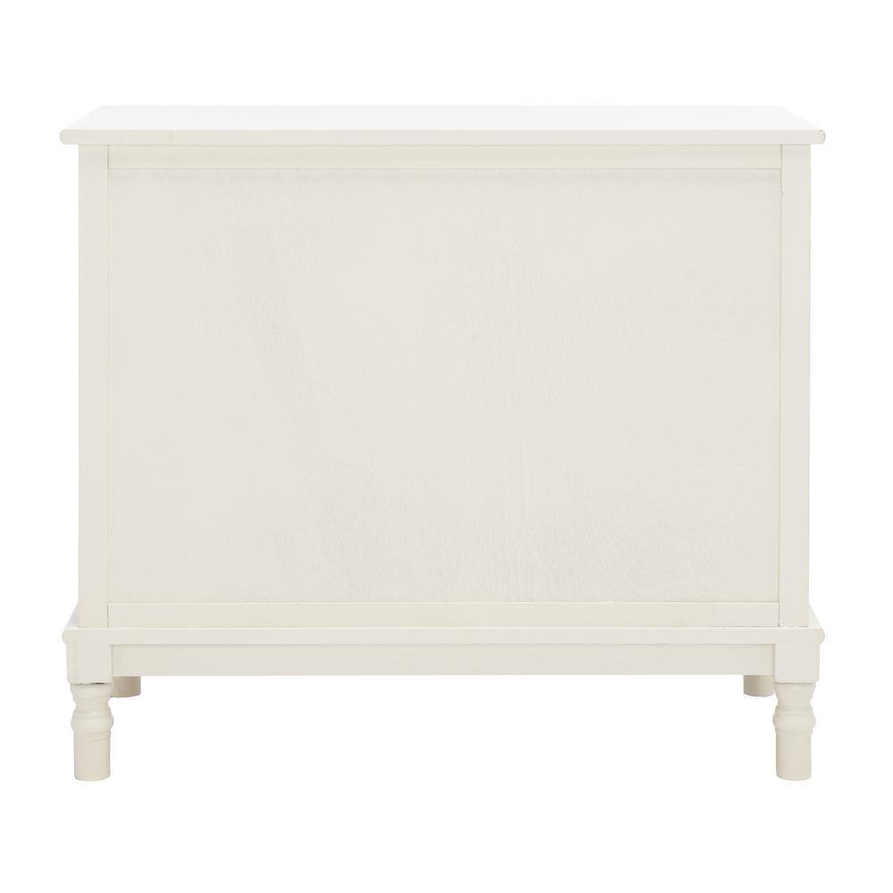 Tate Distressed White Farmhouse Chic Sideboard with Turned Legs
