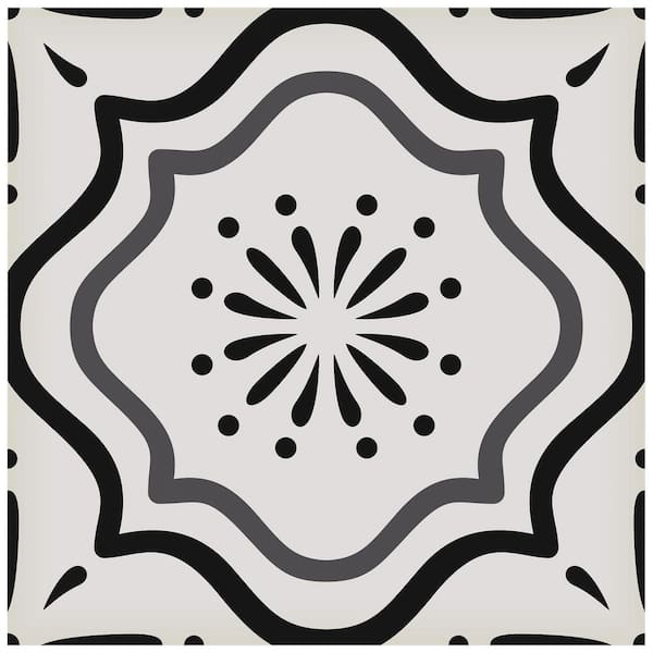 Black and Grey B5 4.25 in. x 4.25 in. Vinyl Peel and Stick Tile (24 Tiles, 3.01 sq.ft./Pack)
