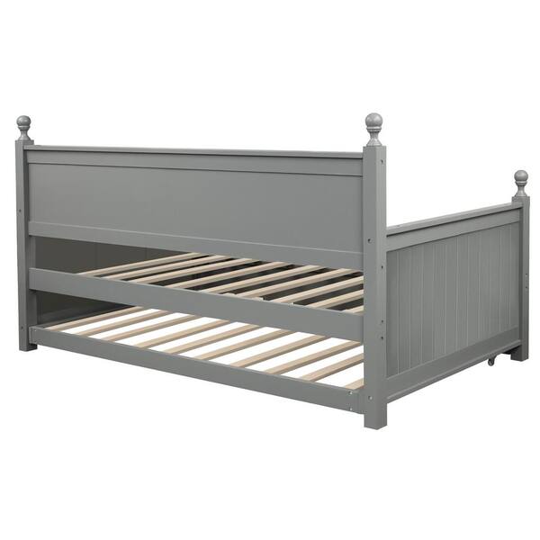 Buy Gray Twin Daybed with Trundle, Wood Daybed Frame Daybed Twin Size