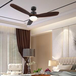 52 in. LED Indoor Old Bronze Ceiling Fan with Light Kit and Remote Control