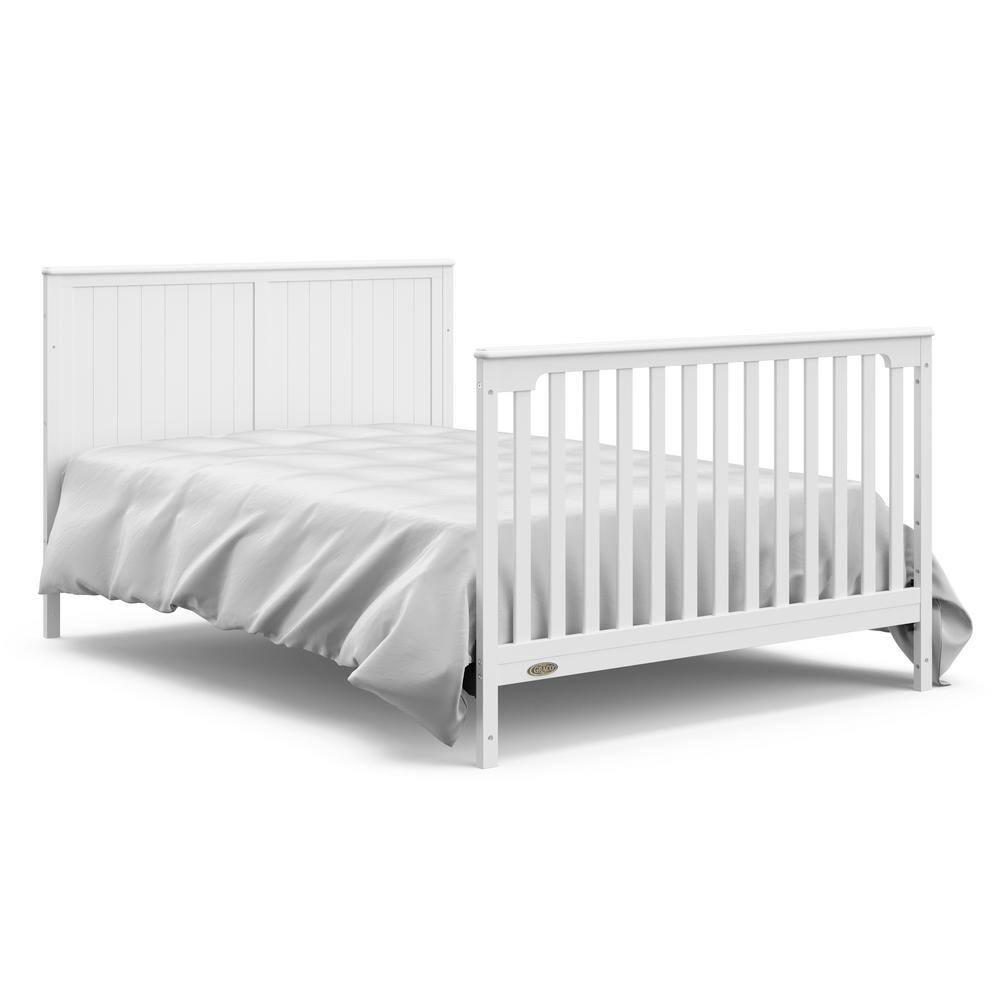 White 5-in-1 Convertible Crib and Changer with Drawer