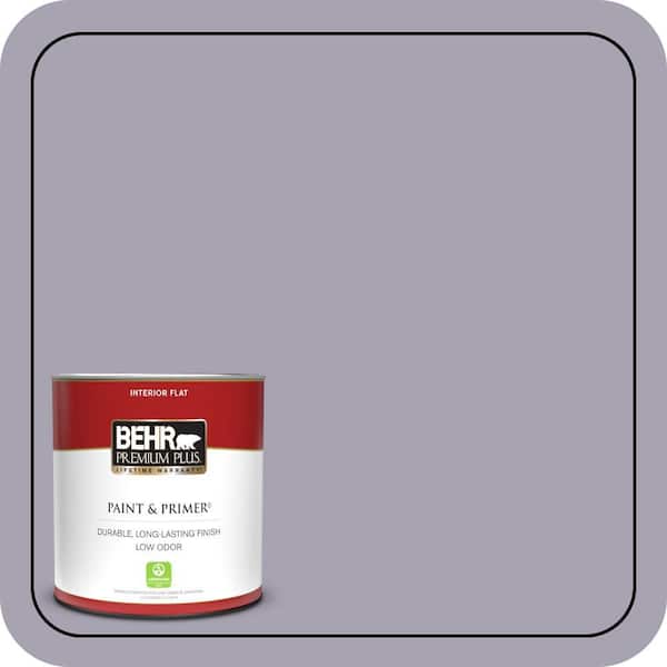 BEHR PREMIUM PLUS 1 qt. #N560-3 Luxe Lilac Flat Low Odor Interior Paint & Primer
