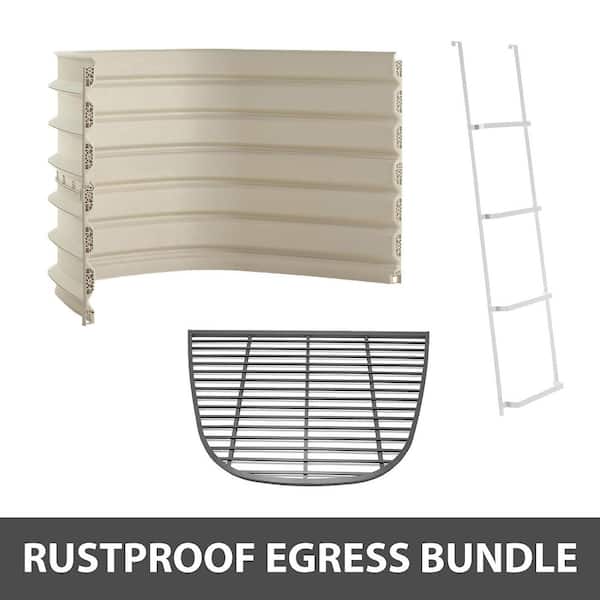 Rockwell Denali 60 in. x 39 in. x 46 in. Composite Window Well with Aluminum Bar Grate and Ladder