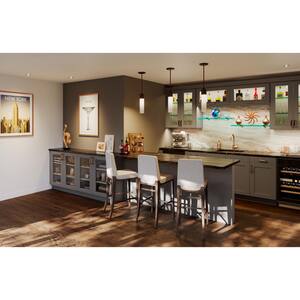 Bristol Painted 27 in. W x 10 in. H x 14 in. D Slate Gray Shaker Assembled Wall Bridge Kitchen Cabinet