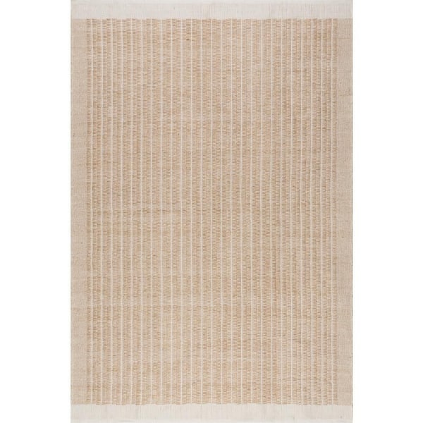 Tarni Striped Beige 7.6 ft. x 9.6 ft. Outdoor Area Rug