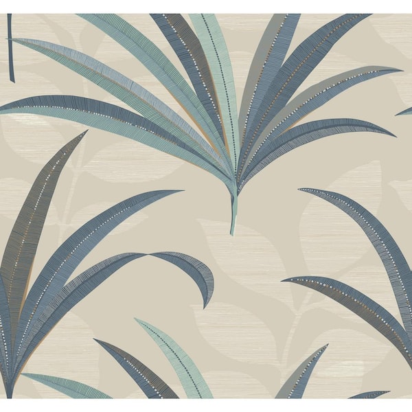 York Wallcoverings Beige El Morocco Palm Peel & Stick Wallpaper, 27-in by 27-ft