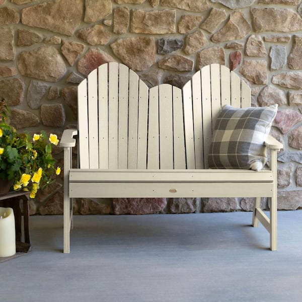 Highwood Hamilton 4ft 2-Person Whitewash Recycled Plastic Dining Height Bench