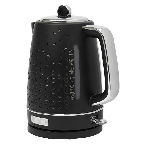 HADEN Starbeck Cups Black Cordless Electric Kettle with Auto