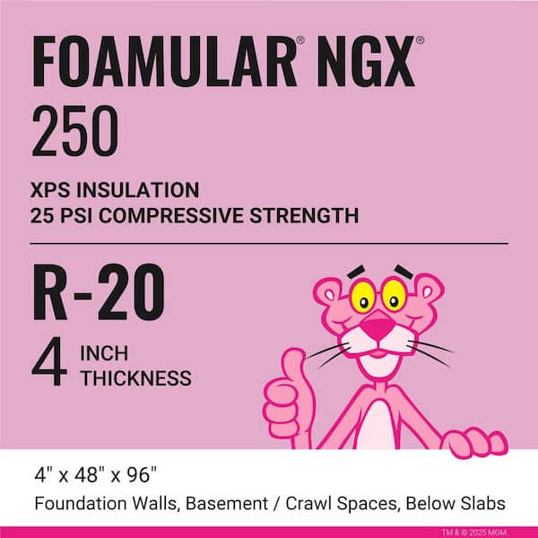 Owens Corning FOAMULAR NGX F-250 4 in. x 48 in. x 8 ft. Square