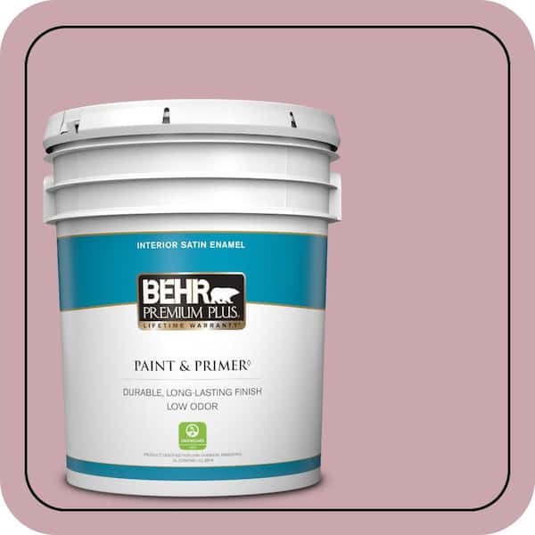 BEHR PREMIUM PLUS 5 gal. #MQ1-04 Dutchess Dawn Satin Enamel Low Odor Interior Paint & Primer