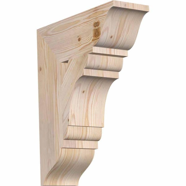 Ekena Millwork 5.5 in. x 22 in. x 18 in. Douglas Fir Olympic Traditional Smooth Bracket
