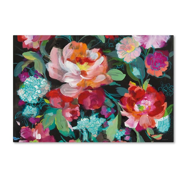 Trademark Fine Art 16 in. x 24 in. "Bright Floral Medley Crop" by Danhui Nai Printed Canvas Wall Art
