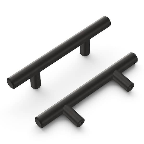 HICKORY HARDWARE Bar Pulls 2-1/2 in. (64 mm) Brushed Black Nickel Cabinet Pull (10-Pack)