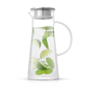 Breeze 50 fl.oz Clear Glass Drink Water Pitcher with Stainless Steel Lid
