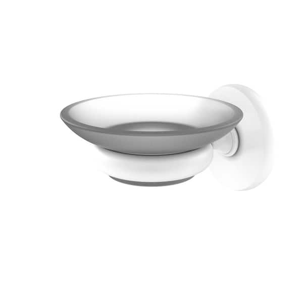 Allied Brass Prestige Skyline Collection Wall Mounted Soap Dish in Matte White