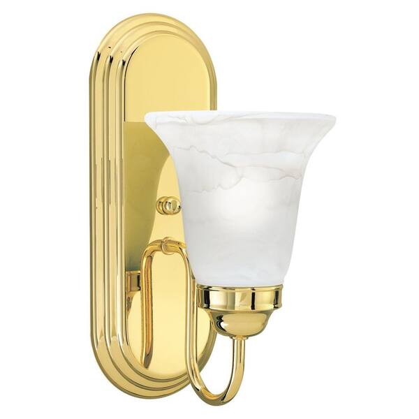 Thomas Lighting Homestead 1-Light Polished Brass Wall Sconce-DISCONTINUED