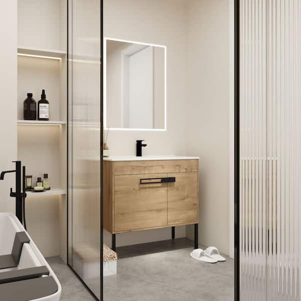 Victoria 36 in. W x 18 in. D x 35 in. H Freestanding Modern Design Single Sink Bath Vanity with Top and Cabinet in Wood