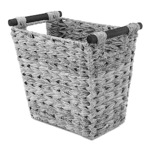 Whitmor Braided Resin Two-Tone Picnic Basket, Large, Black and White