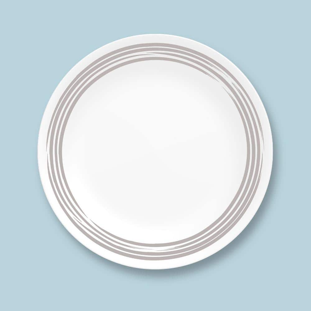 White and Silver Glass 16-Piece Dinnerware Set