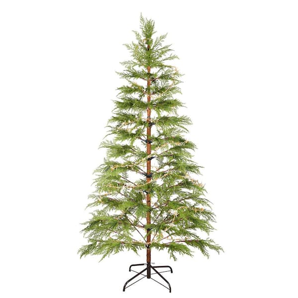 6 ft. Green Artificial Full Christmas Tree Includes LED Lights and Metal Stand, 612 Tips Full Tree
