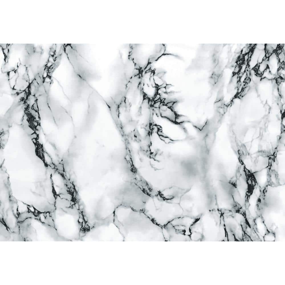 Matte White and Black Marble Self-Adhesive Film