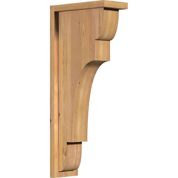 Ekena Millwork 5-1/2 in. x 12 in. x 28 in. Western Red Cedar New Brighton Smooth Corbel with Backplate