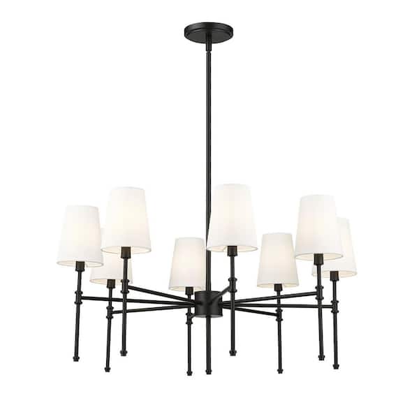 Adorra 8-Light Matte Black Chandelier Ceiling Light