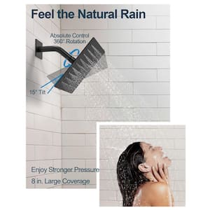 ClassicRain Single Handle 2-Spray Shower Faucet 2.5 GPM with Anti Scald in Matte Black