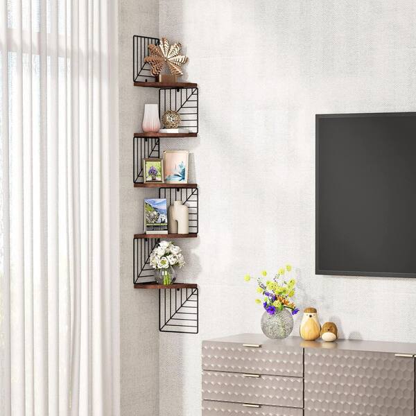Cloud Floating Corner Shelves - Set Of 3 Wood Corner Shelf Wall Mounted, Whit - View #11