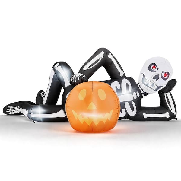 6.8 ft. Halloween Inflatable Lying Skeleton with LED Lights