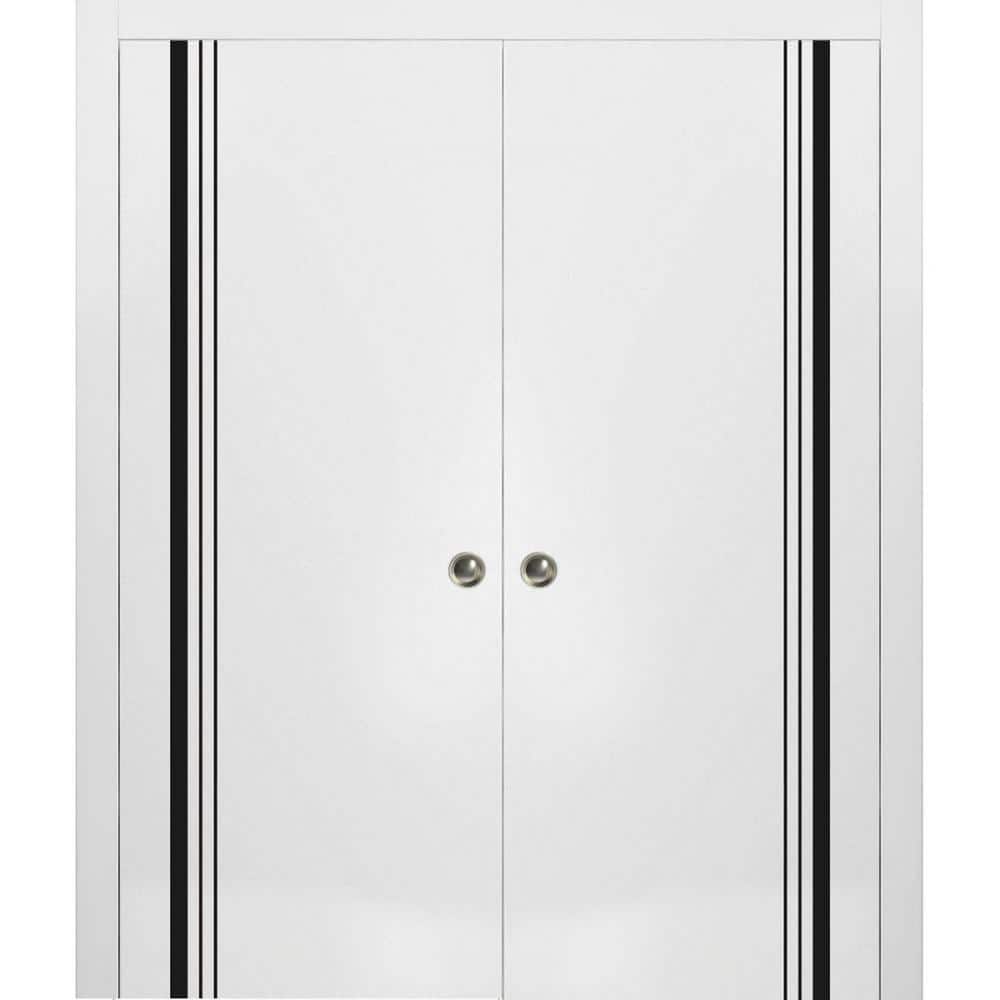 36 in. x 80 in. 2 Panel White Finished Solid Wood with Honeycomb Sliding Door with Hardware price history on PriceWatchPro