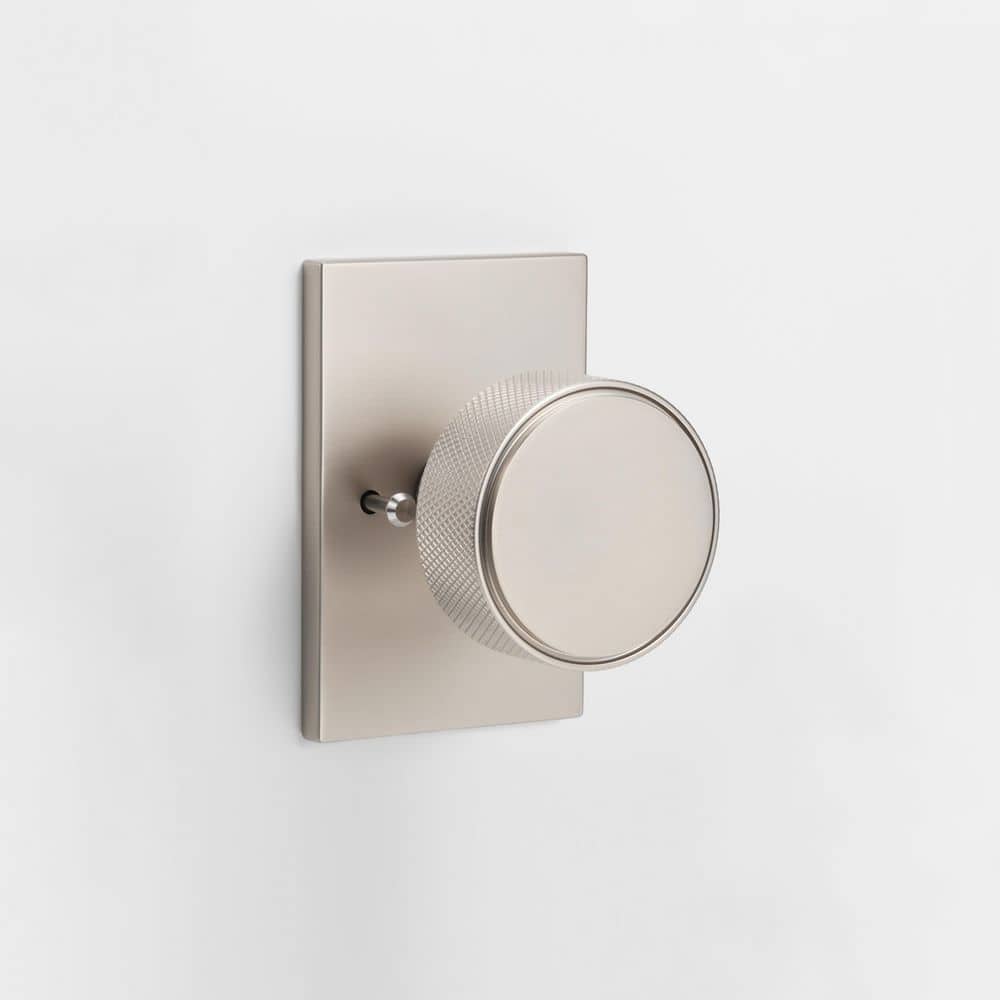 Taylor Satin Nickel Knurled Privacy Bed/Bath Door Knob with Rectangle Rosette price history on PriceWatchPro