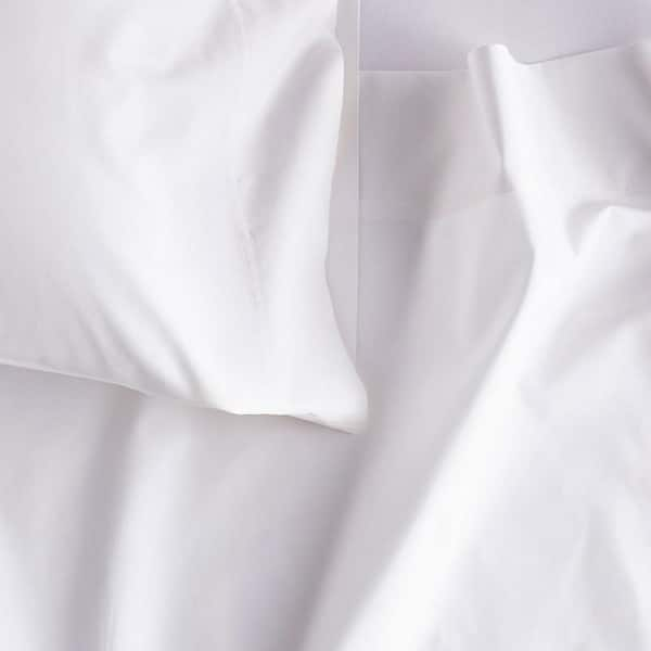 300 Thread Count Organic Cotton Percale White 3 Piece Twin Xl Bed