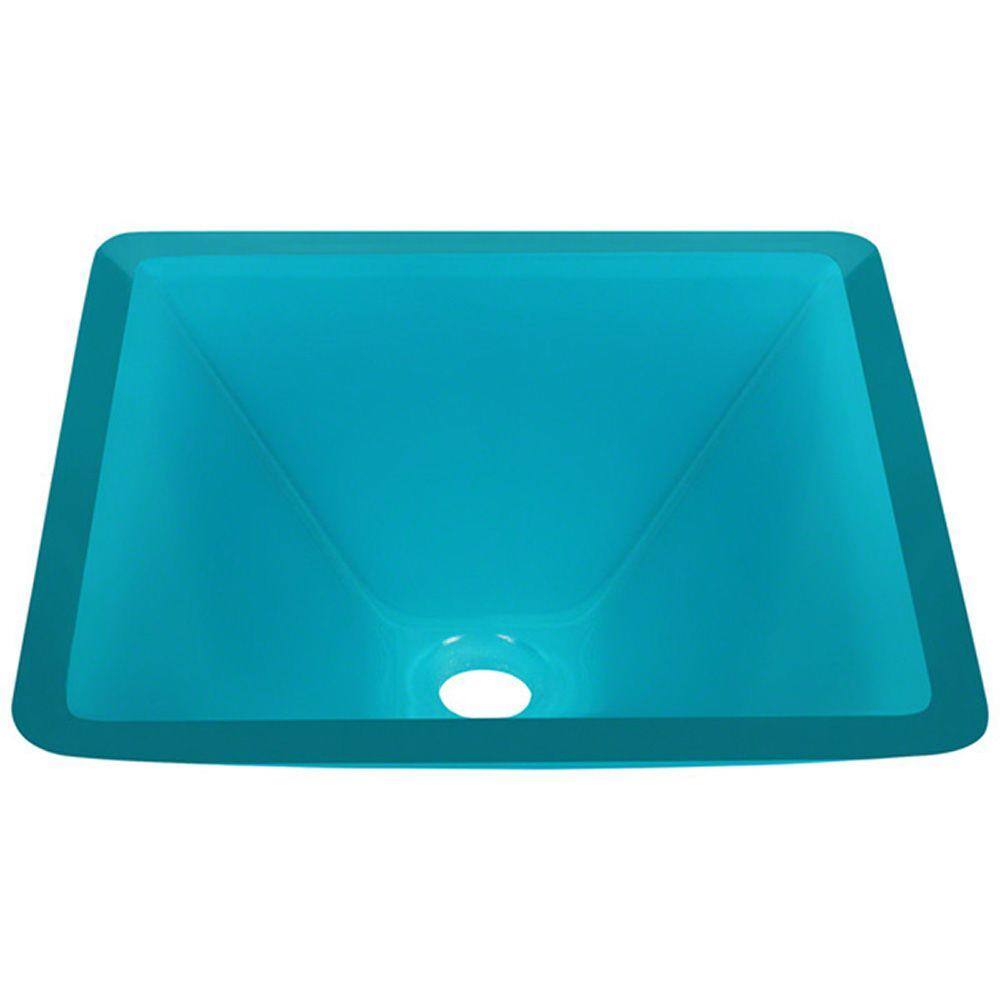 Polaris Sinks Glass Vessel Sink In Turquoise P306 Turquoise The Home Depot