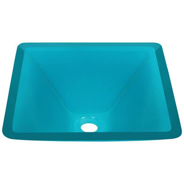 Polaris Sinks Glass Vessel Sink in Turquoise