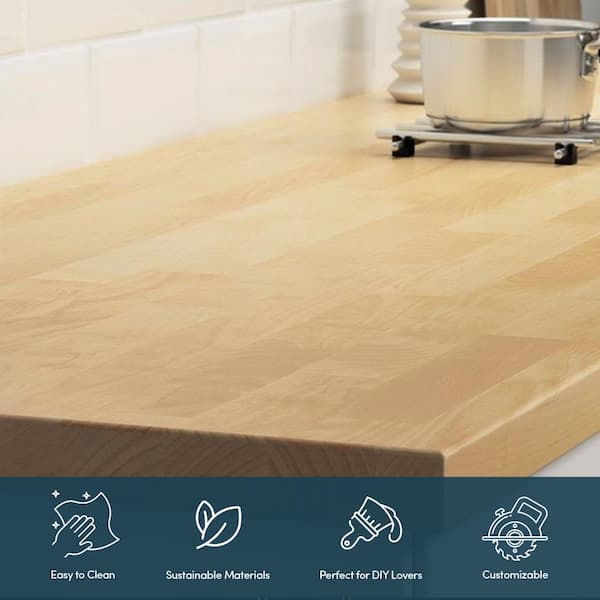 AllForWood Birch Solid Wood Butcher Block 36x25x1.5