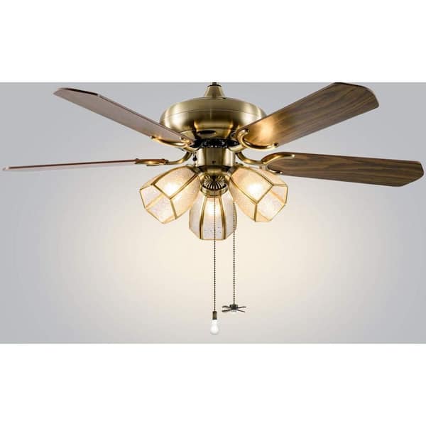 13.6 in. Bronze Ceiling Fan Pull Chains with Frosted Glass Bulb and Fan Cord Connector Decorative Extension