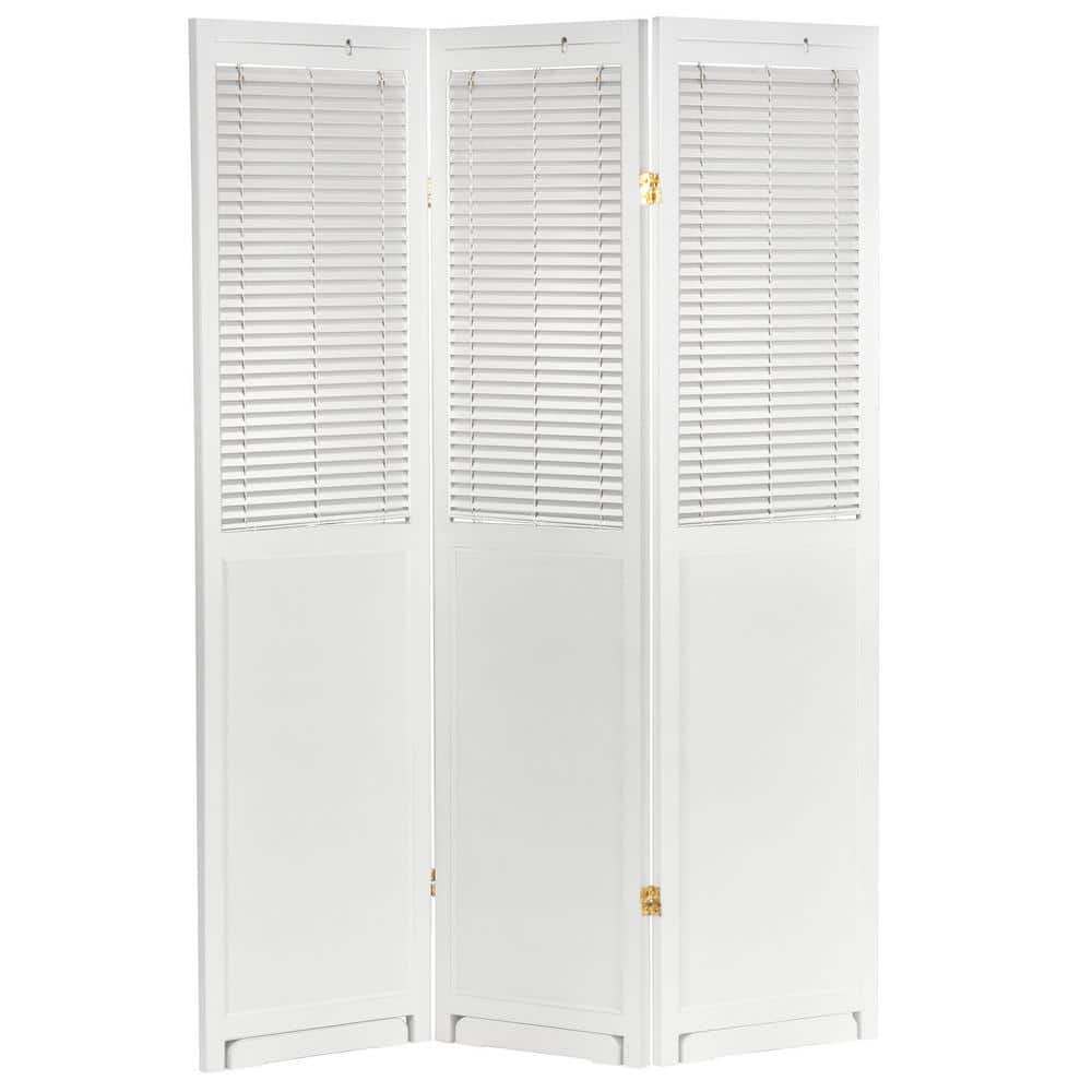 White Pine 6 ft. Tall Folding Shutter Room Divider